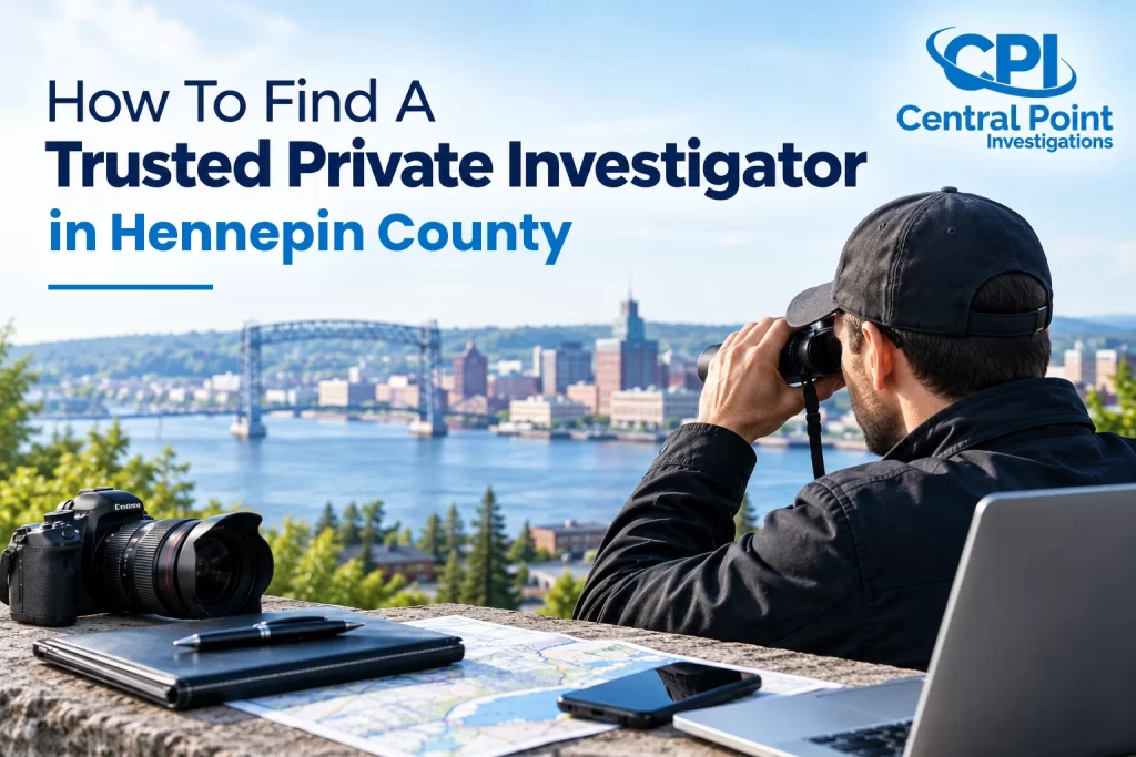 Private Investigator in Hennepin County reviewing case details