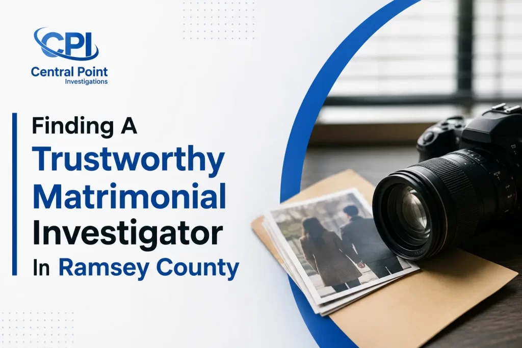 Professional matrimonial investigator conducting discreet surveillance in Ramsey County, MN